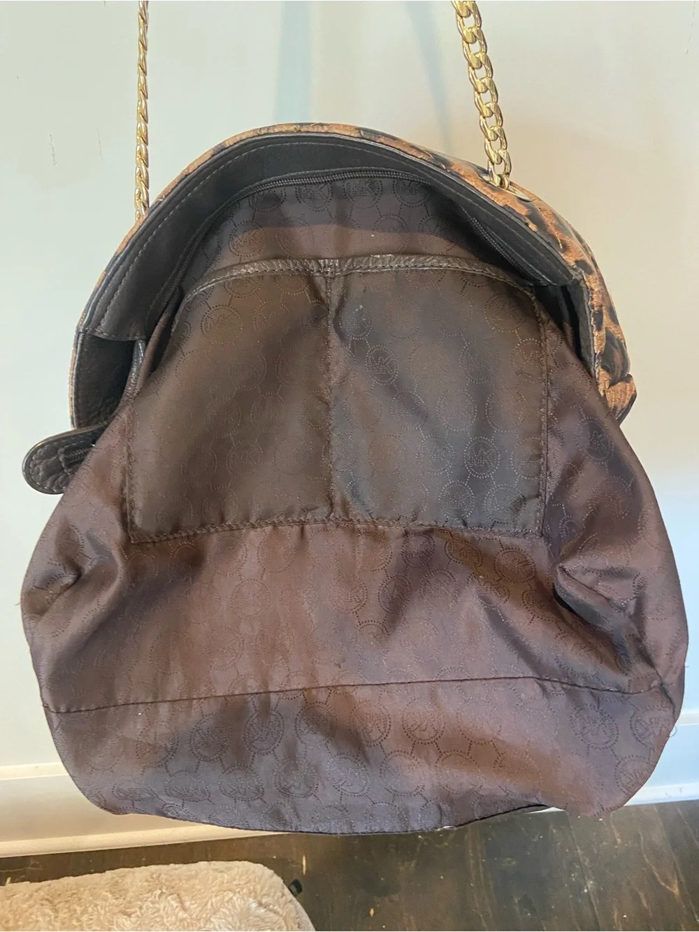 Coach Brown Suede Tote with Dark Brown Leather Trim and Gold Hardware